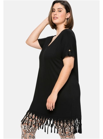 sheego Strandshirt in schwarz