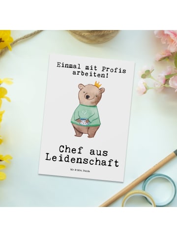 Mr. & Mrs. Panda Wanddeko Chef Leidenschaft mit Spruch in Weiß