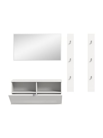 ebuy24 Garderobenmöbelset ProjektX (3-teilig) Weiß 130 x 37 cm