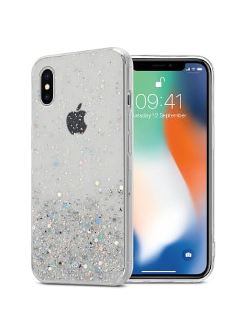 cadorabo Hülle für Apple iPhone XS MAX Glitter in Transparent mit Glitter