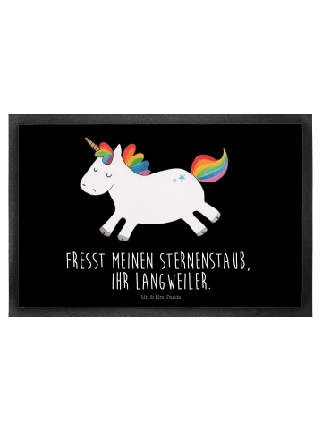 Mr. & Mrs. Panda fußmatte Einhorn Happy mit Spruch in Schwarz