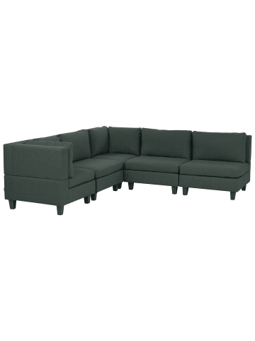 Beliani 5-tlg Modulsofa UNSTAD in Grün/Schwarz