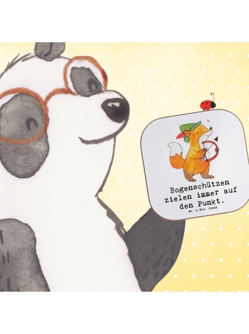 Mr. & Mrs. Panda Glasuntersetzer Bogenschützen Fokussierung mit ... in Weiß