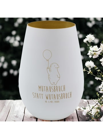 Mr. & Mrs. Panda Glas Windlicht Schildkröte Luftballon mit Spruch in Weiß