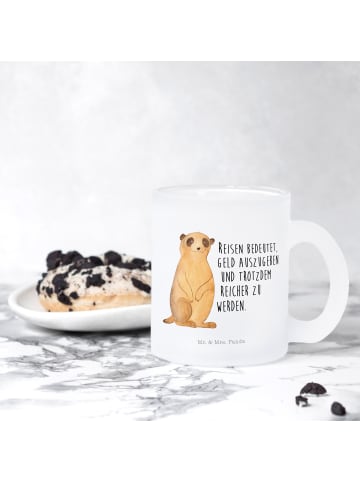 Mr. & Mrs. Panda Trinkglas Erdmännchen mit Spruch in Transparent