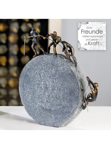 GILDE Skulptur Lifting bronzefarben, grau - (H) 35 cm