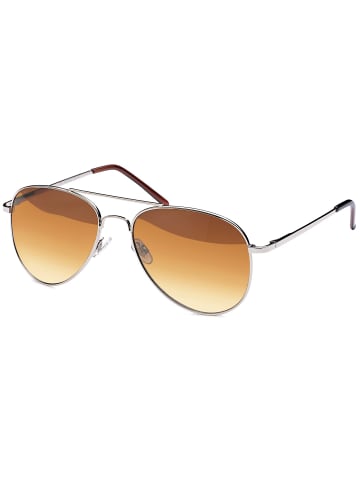 styleBREAKER Piloten Sonnenbrille in Gold / Braun Verlauf