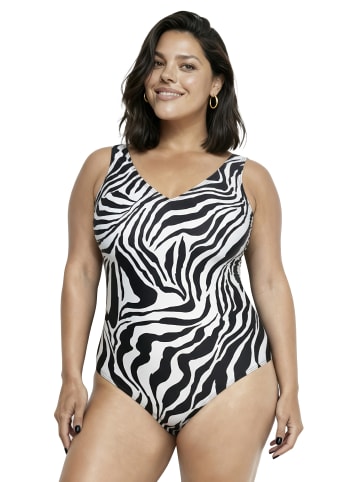 Ulla Popken Badeanzug in schwarz