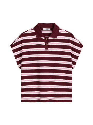 Marc O'Polo DENIM Gestreiftes Poloshirt Wide in Dark Red Multi 01