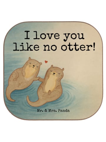 Mr. & Mrs. Panda Untersetzer für Gläser Otter Hände halten Desig... in Weiß