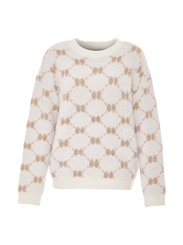 ebeeza Damen Strickpullover in Wollweiss