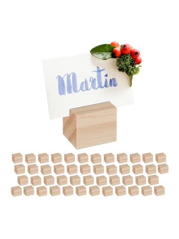 relaxdays 48x Tischkartenhalter in Natur
