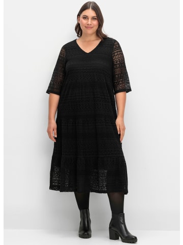 sheego Spitzenkleid in schwarz