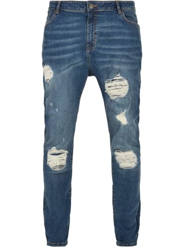 Urban Classics Jeans in blue heavy destroyed washed