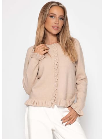 SASSYCLASSY Cardigan mit Perlenknöpfen in Schwarz