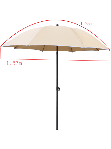 VCM  Sonnenschirm 160 cm Strandschirm Schirm UV-Schutz in Taupe