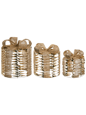 Beliani 3er-Set Dekofigur SLIVSO in Gold