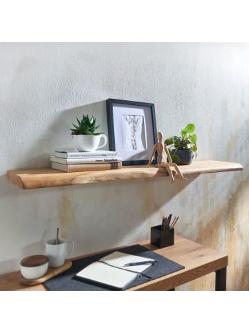 FineBuy Wandregal in Braun / Akazie / 120x26x4