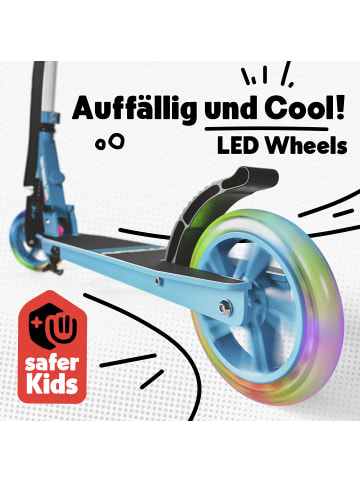 Apollo LED City Roller mit Federung " Scooter Skyracer " in blau