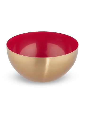 relaxdays Salatschüssel in Rot/ Gold - (H)12,5 x Ø 25 cm