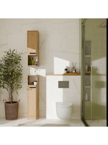 kommodly Wandhängeschrank Ida in Eiche - (B)25.5cm x (T)24cm x (H)82cm