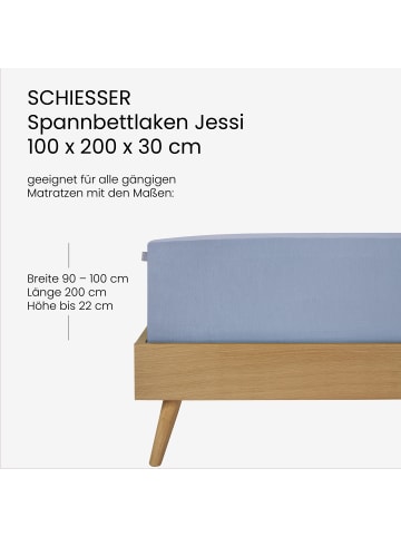 Schiesser Edel-Jersey Spannbettlaken Jessi in Hellblau