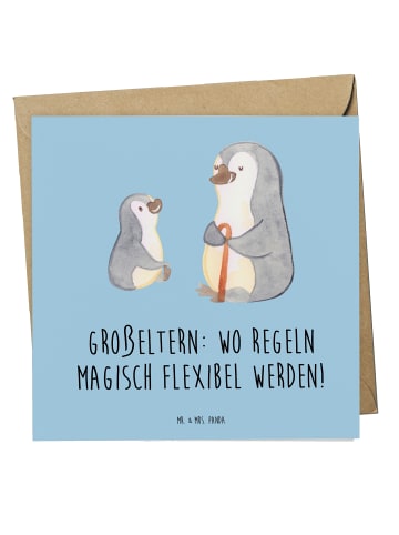Mr. & Mrs. Panda Grußkarte Großeltern Magie mit Spruch in Blau Pastell