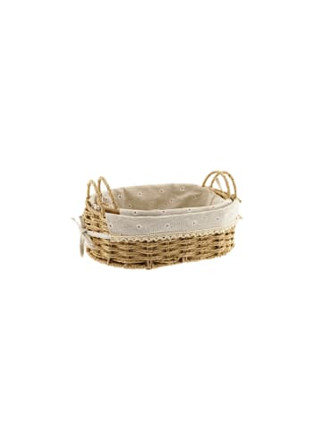 COFI 1453 2-teiliges Brotkorb-Set mit Blumenmuster in Beige