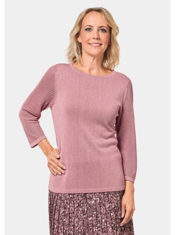 GOLDNER Pullover Pullover mit Glanzgarn in altrosé