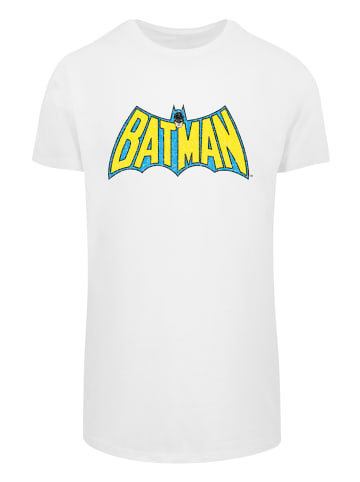 F4NT4STIC Long Cut T-Shirt DC Comics Superhelden Batman Crackle Logo in weiß
