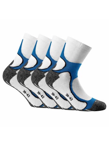 Rohner Socken 4er Pack in Weiß/Blau