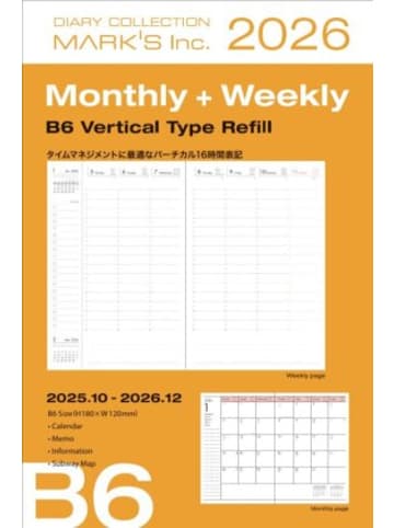 Marks Europe Kalender - MARK'S 2025/26 Refill, Taschenkalender, B6