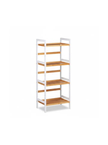 relaxdays Badregal in Weiß/Natur - (B)45 x (H)110 x (T)31,5 cm