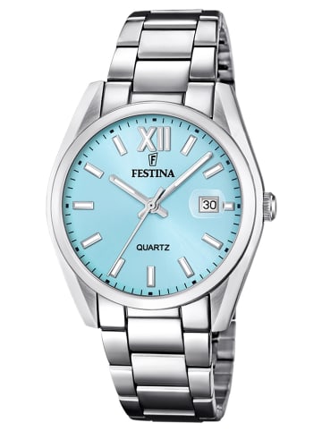 Festina Herren-Armbanduhr Quarz Stahl/Hellblau