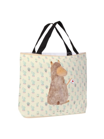 Mr. & Mrs. Panda Tote Bag Alpaka Fahne ohne Spruch in Kaktus Grün