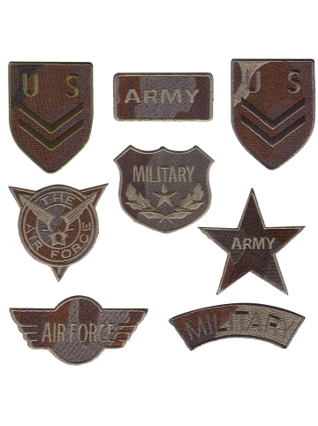 Catch the Patch Army Militär Set 8 StückApplikation Bügelbild inBunt