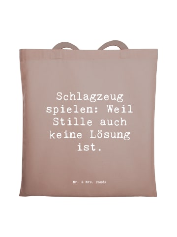 Mr. & Mrs. Panda Tragetasche Spruch Schlagzeug Magie mit Spruch in Braun Pastell