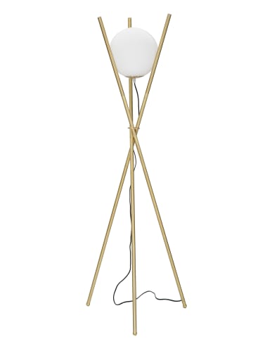 Mauro Ferretti Goldene Stehlampe aus Metall mit weißer Glaskugel Ø 55x155 cm