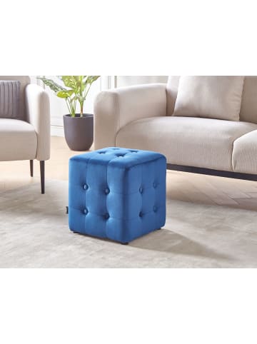Beliani Pouf WISCONSIN in Blau - (W) 36 x (H) 39 x (L) 36 cm