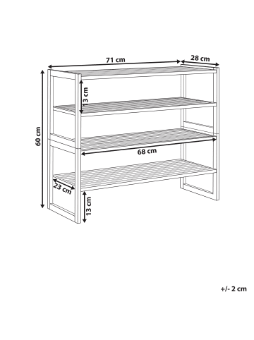 Beliani Badezimmerregal UVALDA in Braun - (W) 71 x (H) 60 x (L) 28 cm