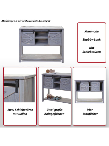 MCW Kommode im Shabby-Look D57, Dunkelgrau