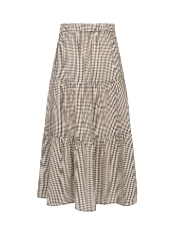 soyaconcept Gestufter Rock mit Karomuster in Braun