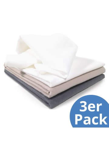 Makian Moltontuch / Moltonwindel 3er Pack 80 x 80 cm - in beige,grau