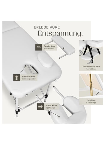 tectake 3 Zonen Kosmetikliege mit 5cm Polsterung und Aluminiumgestell