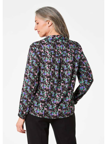 GOLDNER Kurzgröße:  Druckbluse Druckbluse in schwarz / gemustert