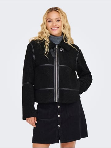 JDY Teddyfell Jacke in Black