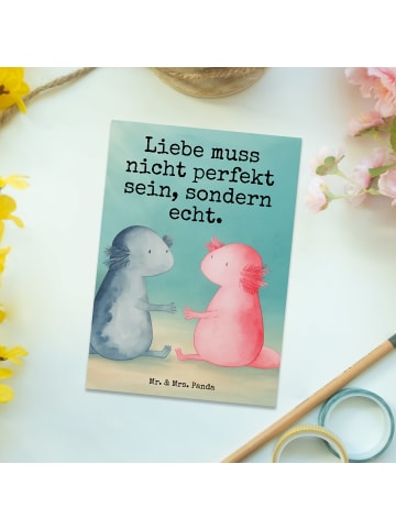 Mr. & Mrs. Panda Grußkarte Axolotl Liebe Design mit Spruch in Weiß