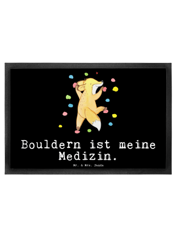 Mr. & Mrs. Panda fußmatte Fuchs Bouldern mit Spruch in Schwarz