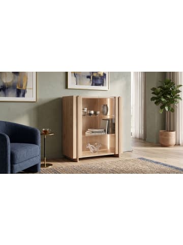 Feldmann-Wohnen Vitrine Travertino Wildeiche gebleicht 100 / 46 / 106cm