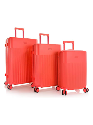 Heys HiLite 4 Rollen Kofferset 3-teilig mit Dehnfalte coral reef